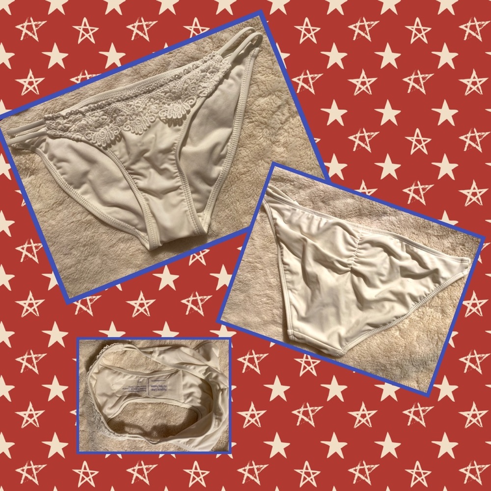 ❤️‍🔥R, W & B 2 IN 1 REVERSIBLE STARS & STRIPES BIKINI WITH WHITE BOTTOMS SIZE M - Picture 2 of 9